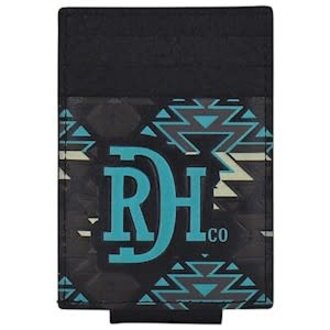 Red Dirt Hat Co Red Dirt Hat Co Card Case With Magnet Clip -  Black/Turquoise Design