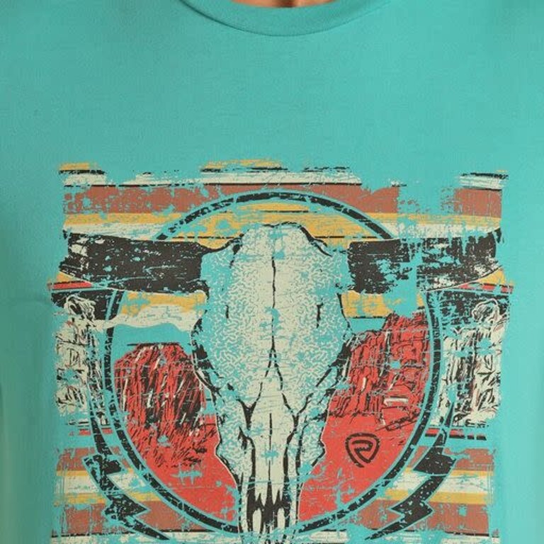 Rock and Roll Rock And Roll Skull Tshirt - Turquoise