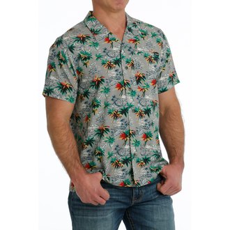 Cinch Cinch Palm Tree Camp S/S Shirt