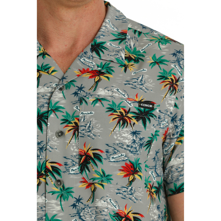 Cinch Cinch Palm Tree Camp S/S Shirt