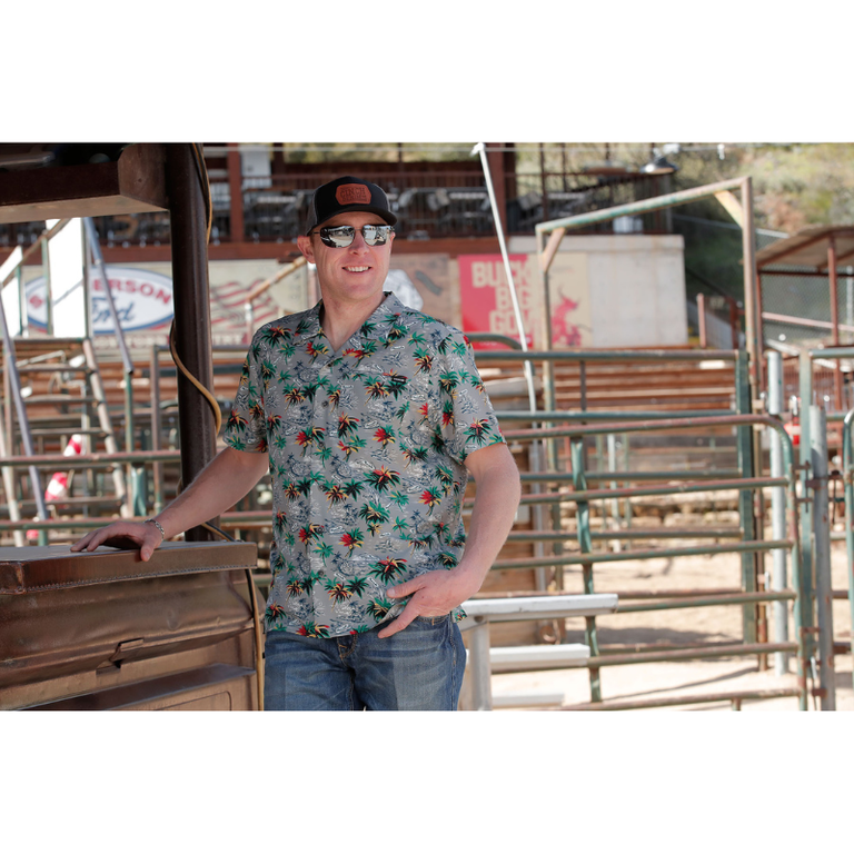 Cinch Cinch Palm Tree Camp S/S Shirt