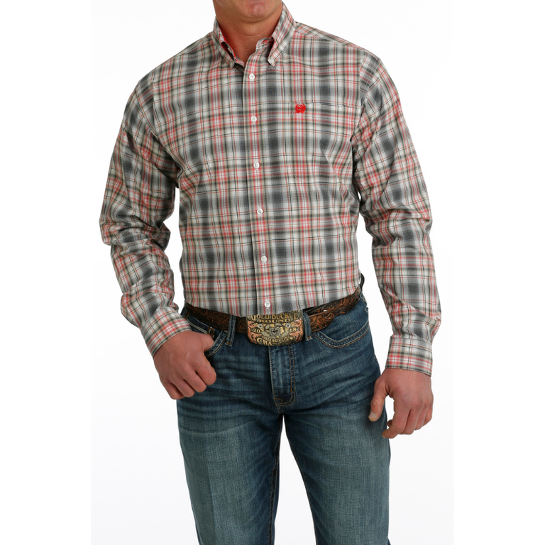 Cinch Cinch Plaid L/S Shirt - Red/Grey