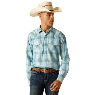 Ariat Ariat Henry Retro Snap L/S Shirt - Crystal Blue