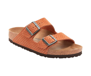 B20 Birkenstock Orange 41 Arizona Nubuck Leather in Color Burnt Orange | BIRKENSTOCK US main image 4