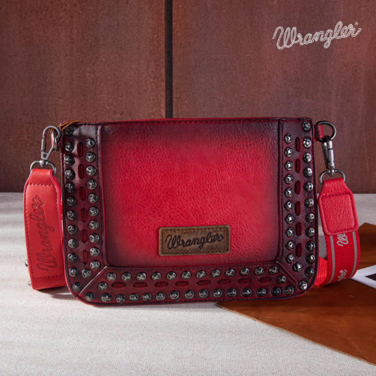 Wrangler Wrangler Rivets Studded Wristlet/Crossbody - Red