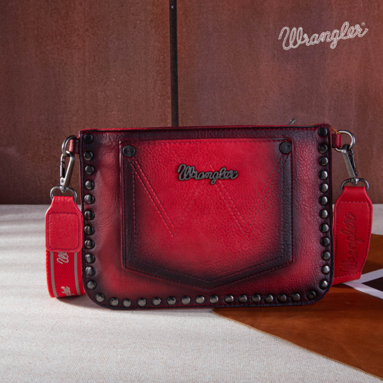 Wrangler Wrangler Rivets Studded Wristlet/Crossbody - Red