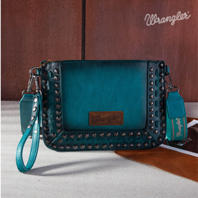 Wrangler Wrangler Rivets Studded Wristlet/Crossbody - Turquoise