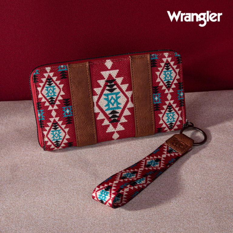 Wrangler Wrangler Southwestern Art Print Wallet - Burgundy