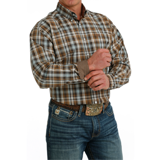 Cinch Cinch Button L/S Shirt - Brown Plaid