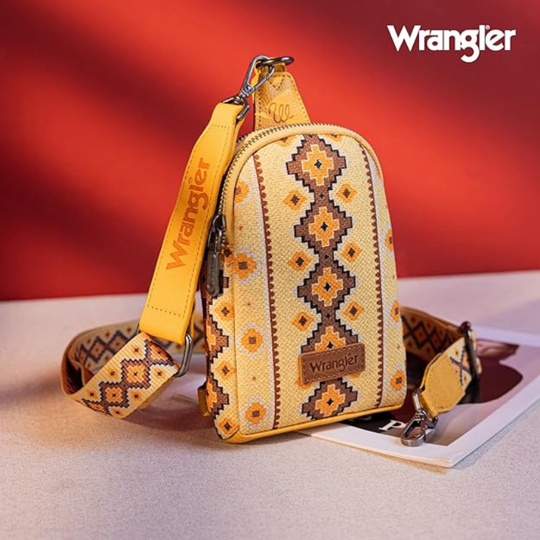 Wrangler Wrangler Aztec Print Crossbody/Sling Chest Bag - Yellow