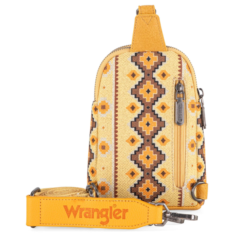 Wrangler Wrangler Aztec Print Crossbody/Sling Chest Bag - Yellow