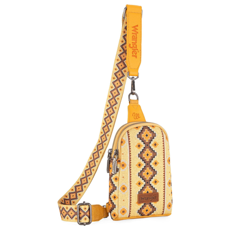 Wrangler Wrangler Aztec Print Crossbody/Sling Chest Bag - Yellow