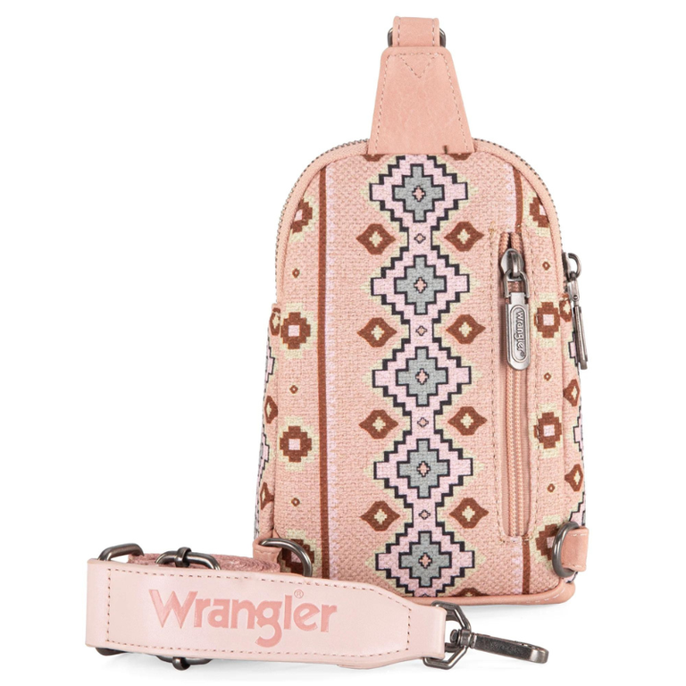 Wrangler Wrangler Aztec Print Crossbody/Sling Chest Bag - Pink