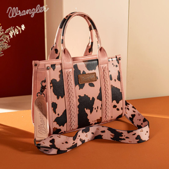 Wrangler Wrangler Cow Print Concealed Carry Tote/Crossbody - Pink