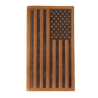 Nocona Nocona Embossed Flag Rodeo Wallet - Brown