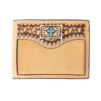 3D 3D Flip Style Turquoise Cross Concho Bifold Wallet