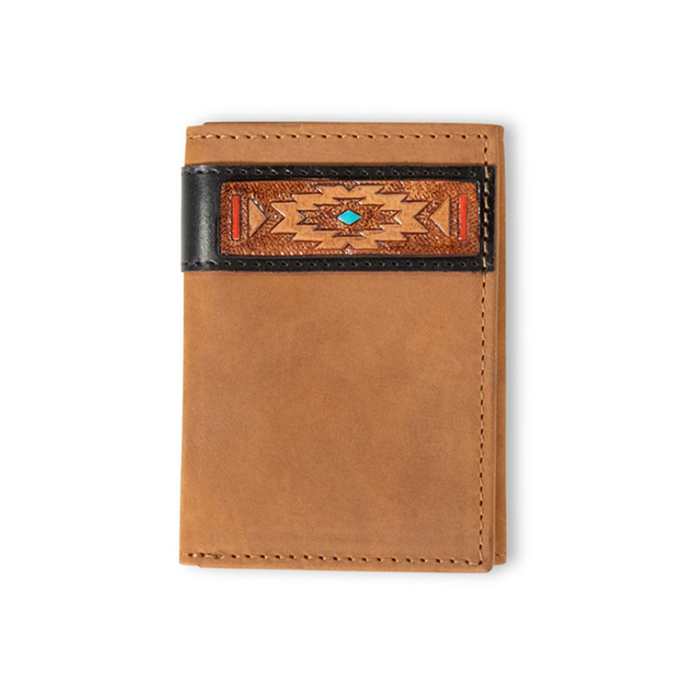 Ariat Ariat Southwestern Aged Bark Trifold Wallet