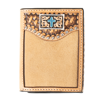 3D 3D Turquoise Cross Concho Trifold Wallet