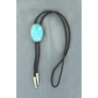 Double S Bolo Tie Turquoise Center
