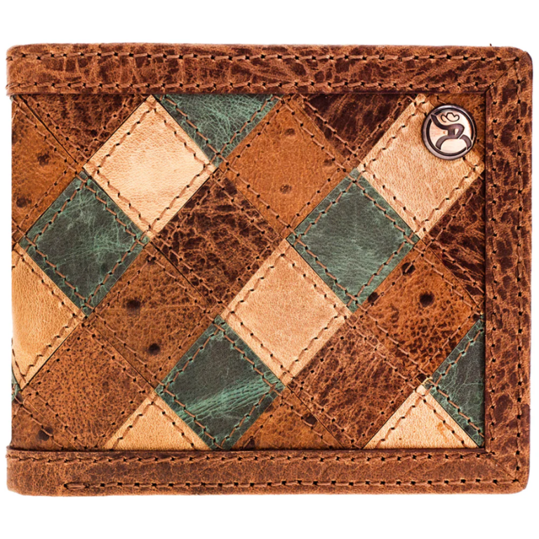 Roughy Roughy Ouray Ostrich Print Patchwork Trifold Wallet