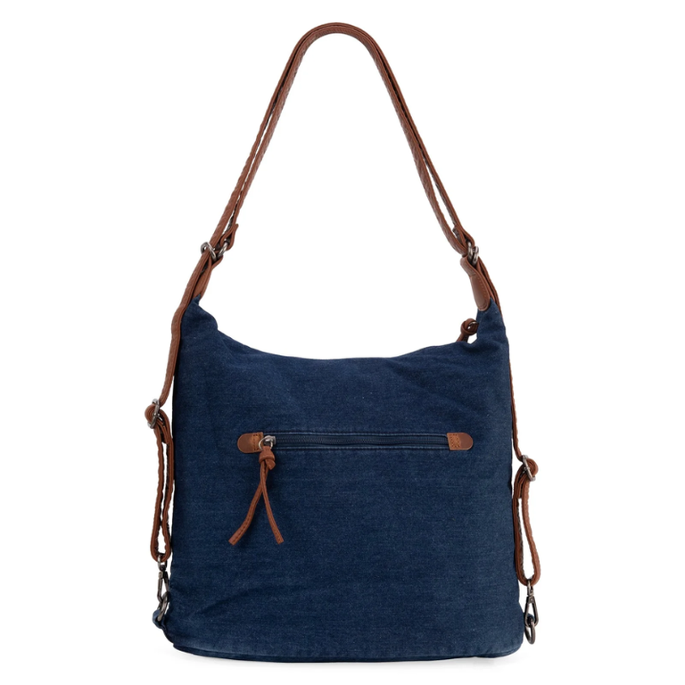 Wrangler Wrangler Floral Tooled Denim Hobo/Crossbody Backpack (Convertible) - Navy