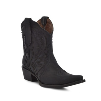 Circle G Circle G Black Embroidery And Inlay Ankle Boot
