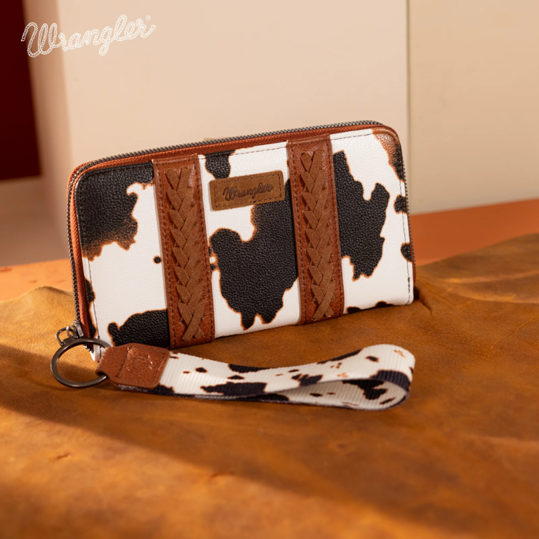 Wrangler Wrangler Cow Print Wallet - Brown/White