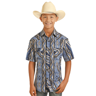 Rock and Roll Rock And Roll S/S Snap Aztec Print Shirt