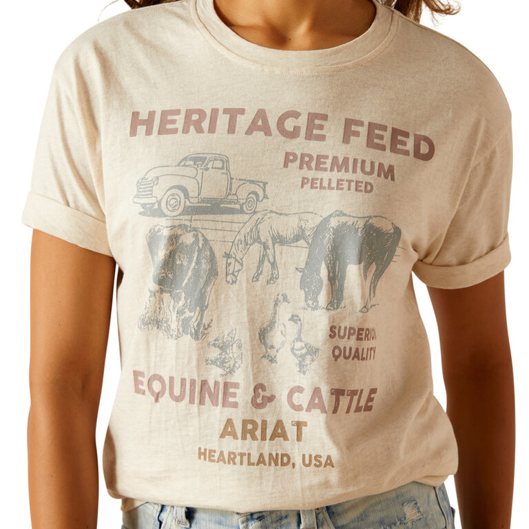 Ariat Ariat Feed S/S Tshirt - Oatmeal Heather