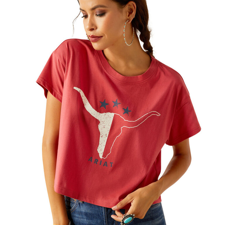 Ariat Ariat Lone Star S/S Tshirt - Garnet Rose