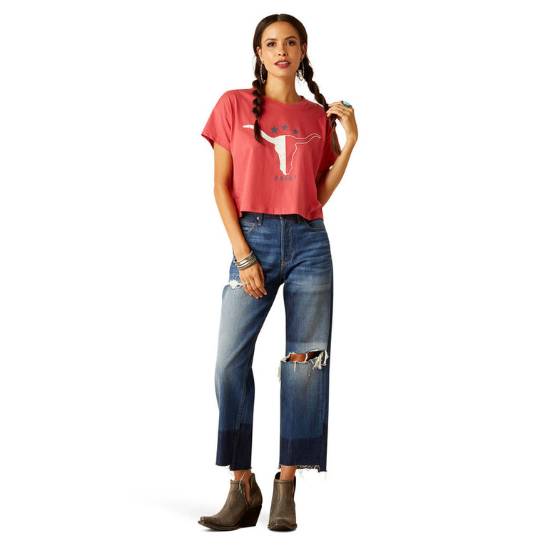 Ariat Ariat Lone Star S/S Tshirt - Garnet Rose