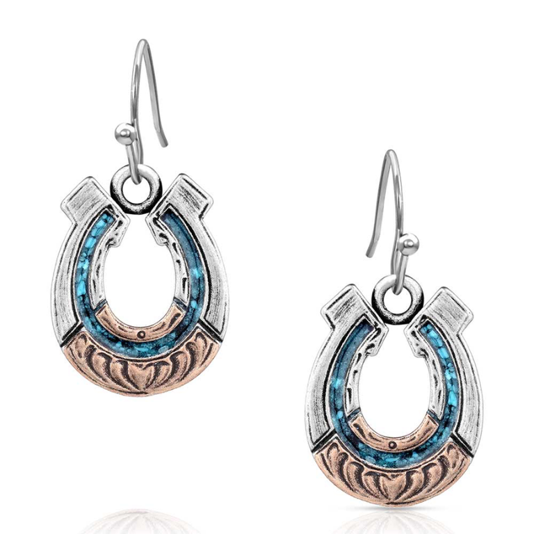 Montana Silversmiths Montana Silversmiths Inner Turquoise Horseshoe Earrings