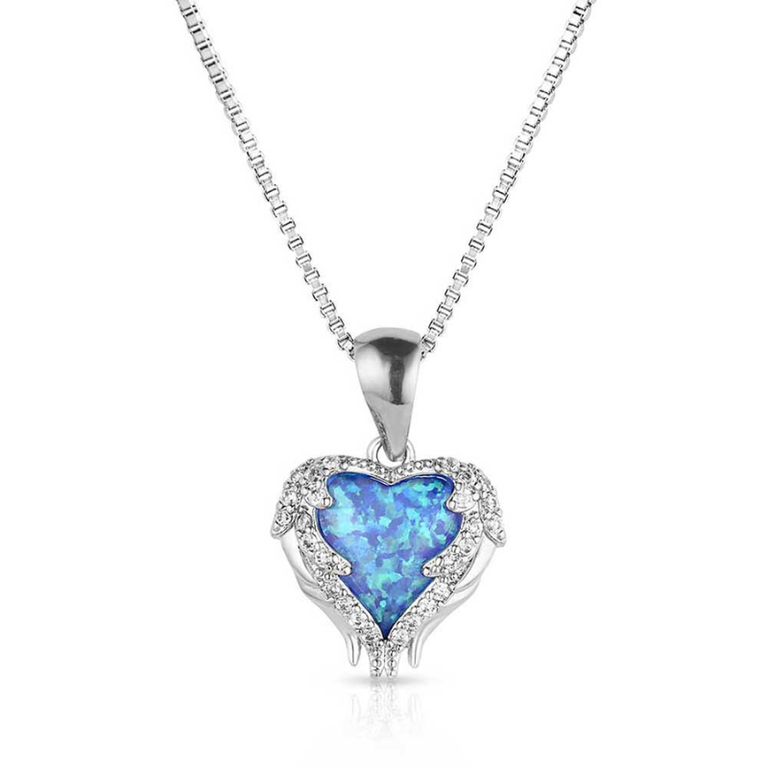 Montana Silversmiths Montana Silversmiths Hearts Flame Opal Necklace
