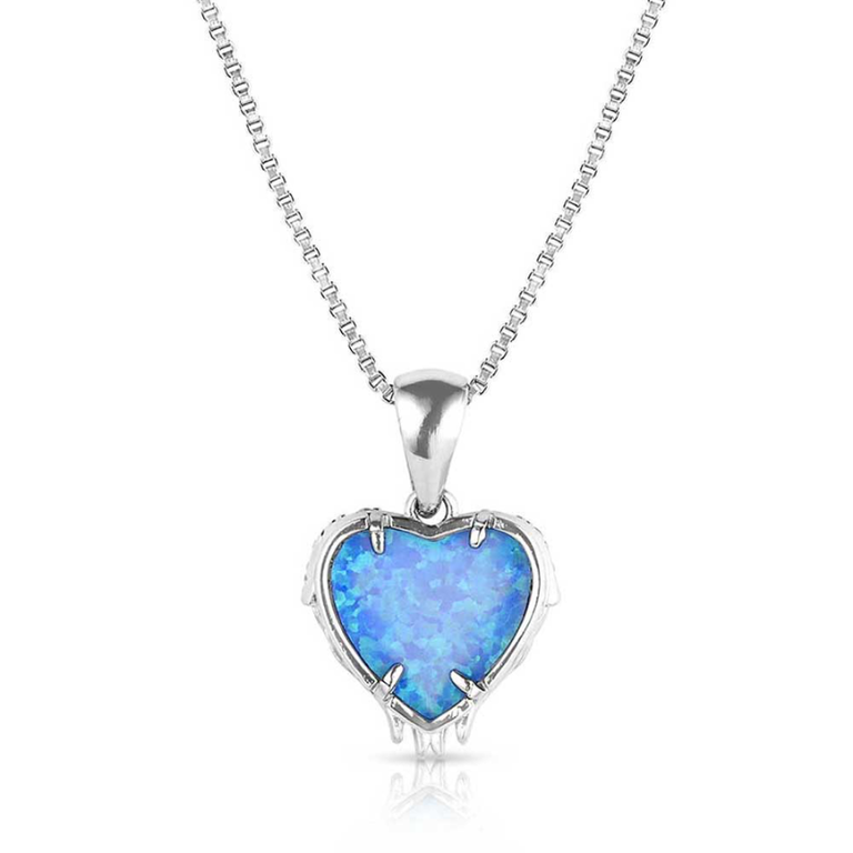 Montana Silversmiths Montana Silversmiths Hearts Flame Opal Necklace