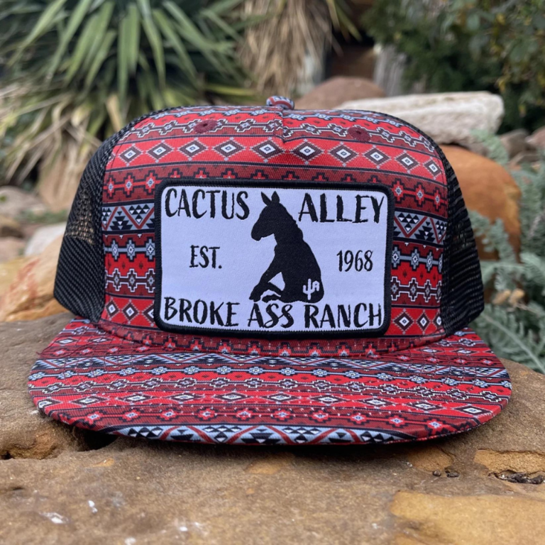 Cactus Alley Hat Co Cactus Alley Hat Co - Broke Ass Ranch - Red/Black Aztec