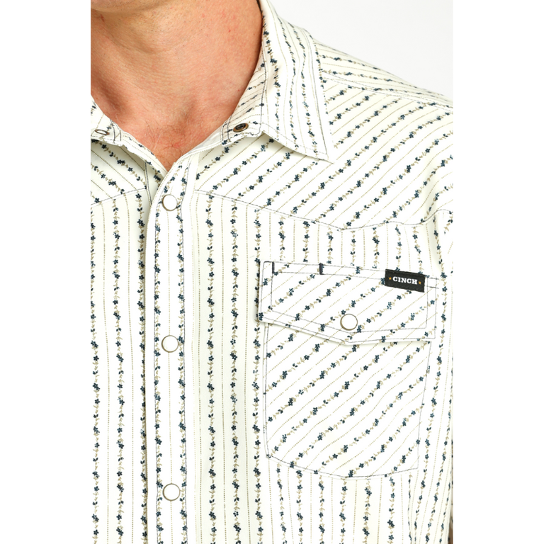 Cinch Cinch S/S Snap Camp Shirt - Floral Cream