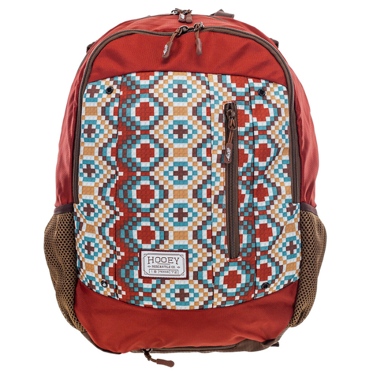 Hooey Hooey Rockstar Backpack Rust With Multi Color Bead Pattern