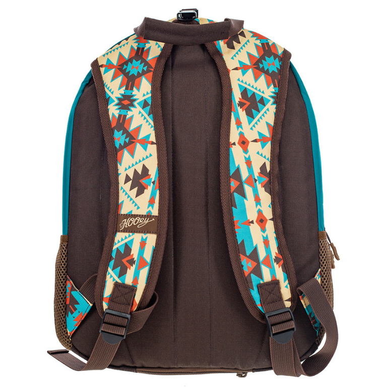 Hooey Hooey Rockstar Backpack Turquoise With Tan/Brown Aztec Pattern