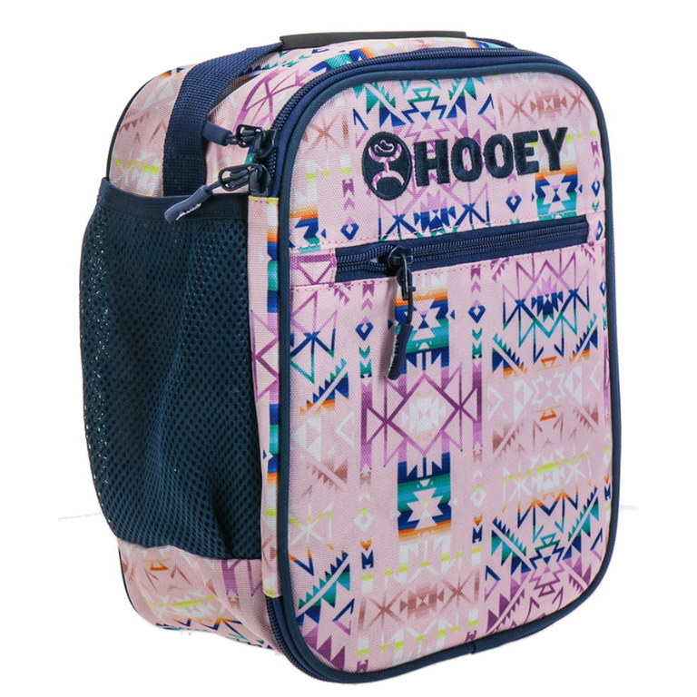 Hooey Hooey Lunch Box Pink/Navy Aztec Pattern