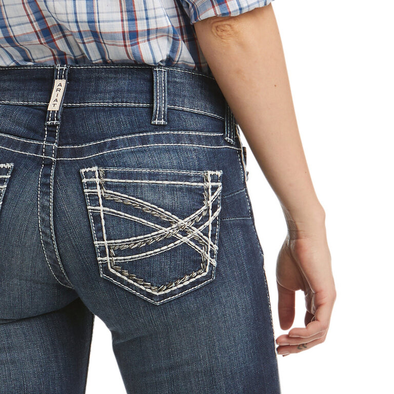 Ariat Ariat Mid- Rise Entwined Boot Cut Jeans - Marine