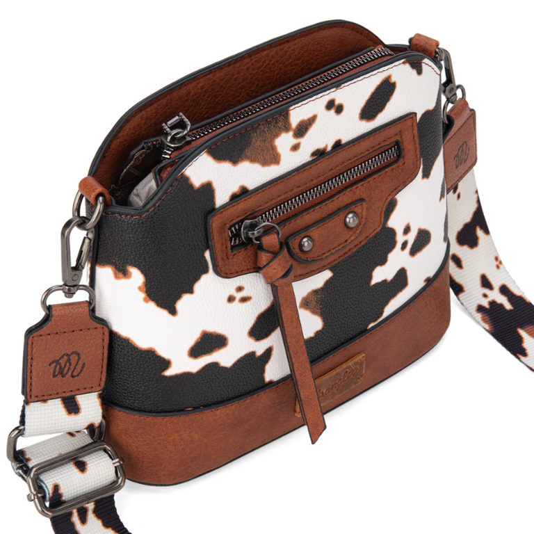 Wrangler Wrangler Cow Print Crossbody Bag - Brown