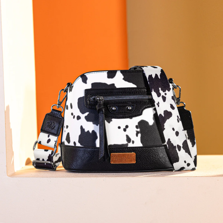 Wrangler Wrangler Cow Print Crossbody Bag - Black