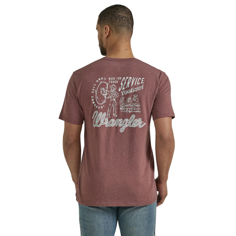 Wrangler Wrangler Tough Service Tshirt - Heather Maroon