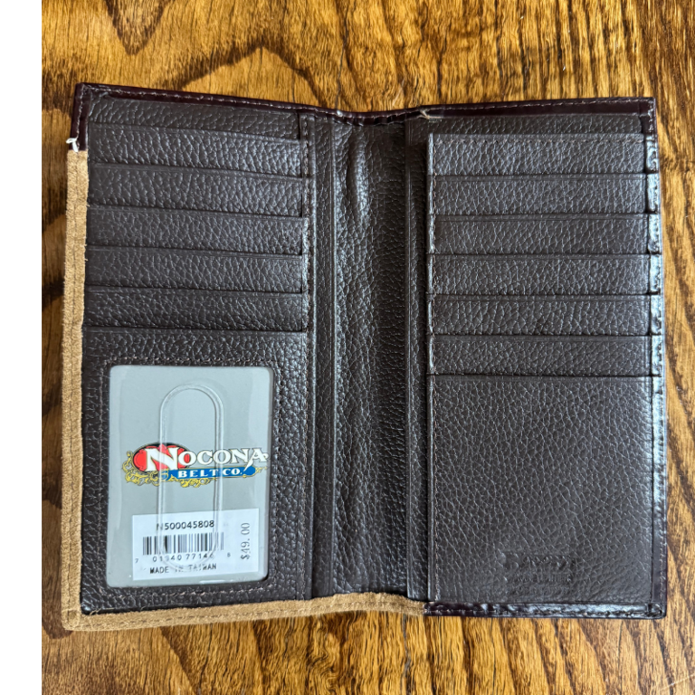 Nocona Nocona Tan Floral Overlay Roughout Rodeo Wallet