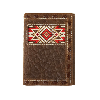 3D 3D Embroidered Buck Laced Trifold Wallet