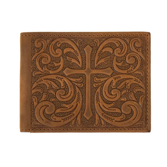 Nocona Nocona Embossed Cross Scrolls Bifold Wallet