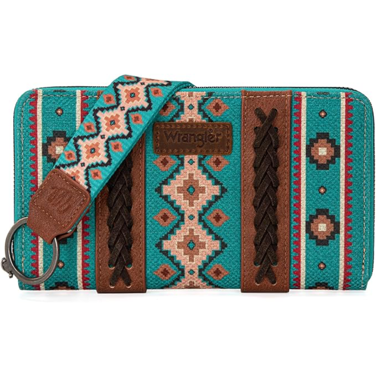 Wrangler Wrangler Southwestern Art Print Wallet - Turquoise