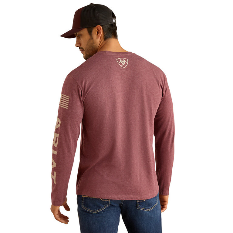 Ariat Ariat Elevated V2 L/S Tshirt  - Burgundy Heather