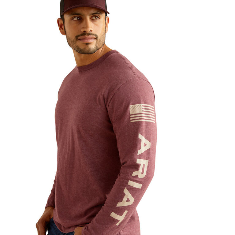 Ariat Ariat Elevated V2 L/S Tshirt  - Burgundy Heather