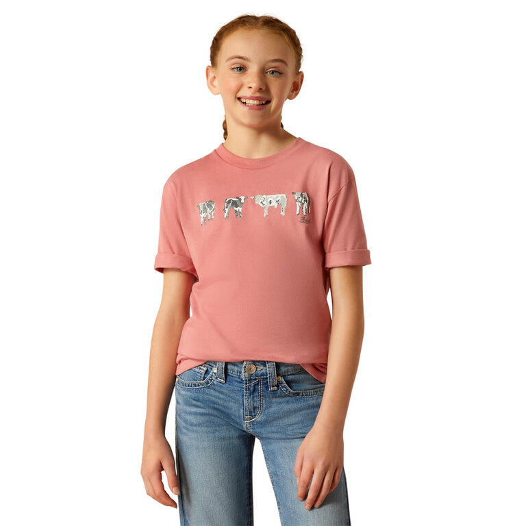 Ariat Ariat Mini Cow Squad S/S Tshirt - Dusty Rose